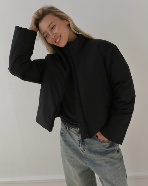 Укороченная куртка НИ ИМЕНИ, НИ ПОХОЖИХ, цвет: Черный, 00-00000161 купить онлайн