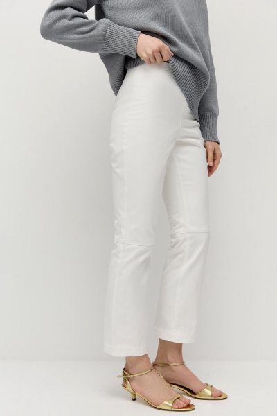 Брюки укороченные из итальянской джинсы AROUND, цвет: белый, 2814_37С01 купить онлайн