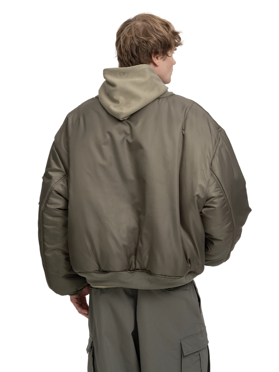 Бомбер с капюшоном ABC, цвет: хаки, 00-288 купить онлайн