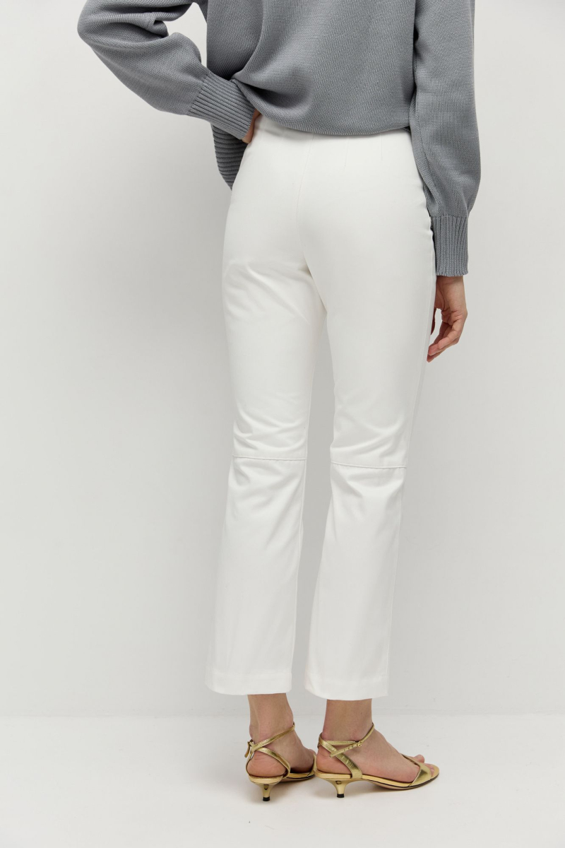 Брюки укороченные из итальянской джинсы AROUND, цвет: белый, 2814_37С01 купить онлайн