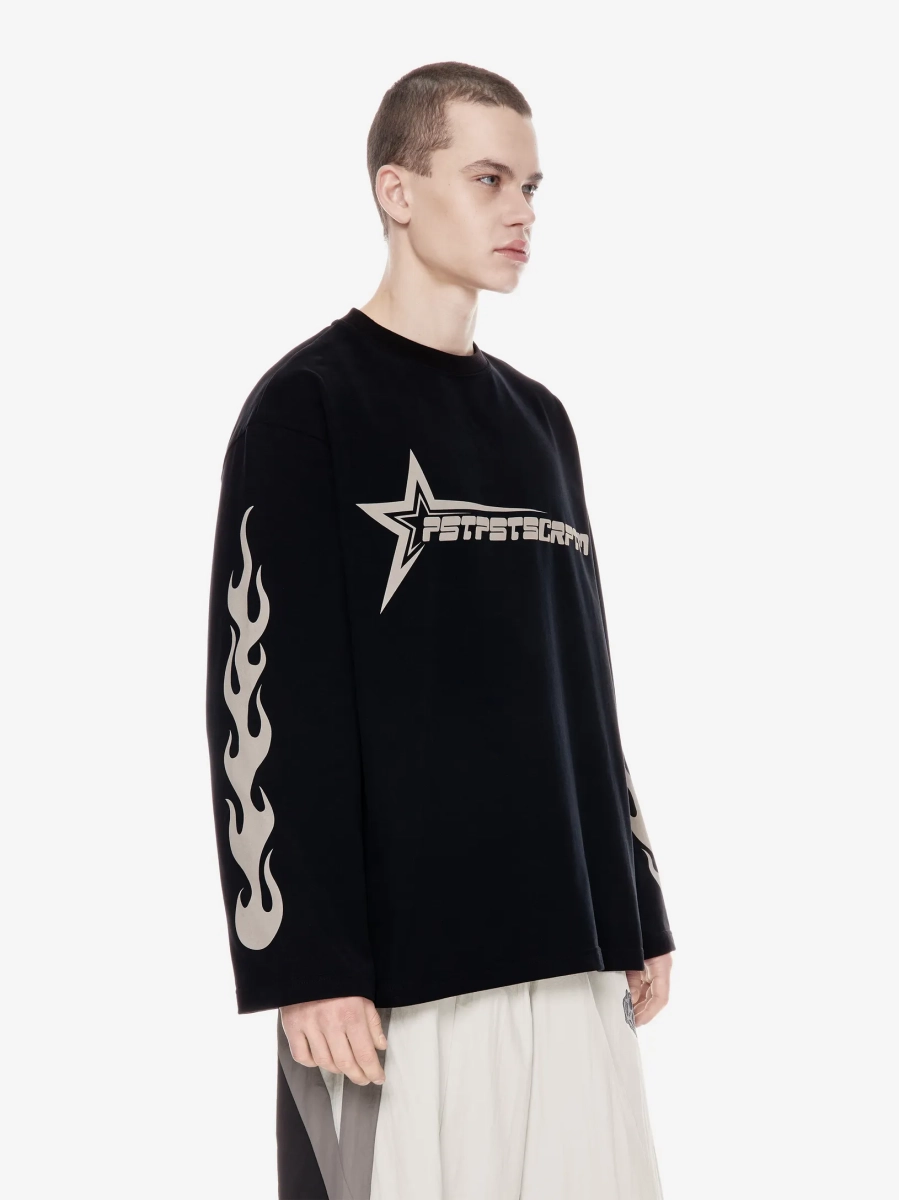 Лонгслив с потертым принтом p.p.s., цвет: Черный, 1124.000.00.01.001 купить онлайн