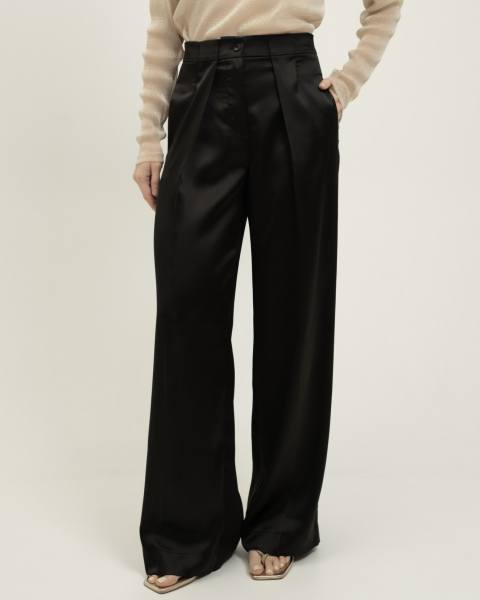 Брюки палаццо НИ ИМЕНИ, НИ ПОХОЖИХ, цвет: Черный, 00-00000019 купить онлайн