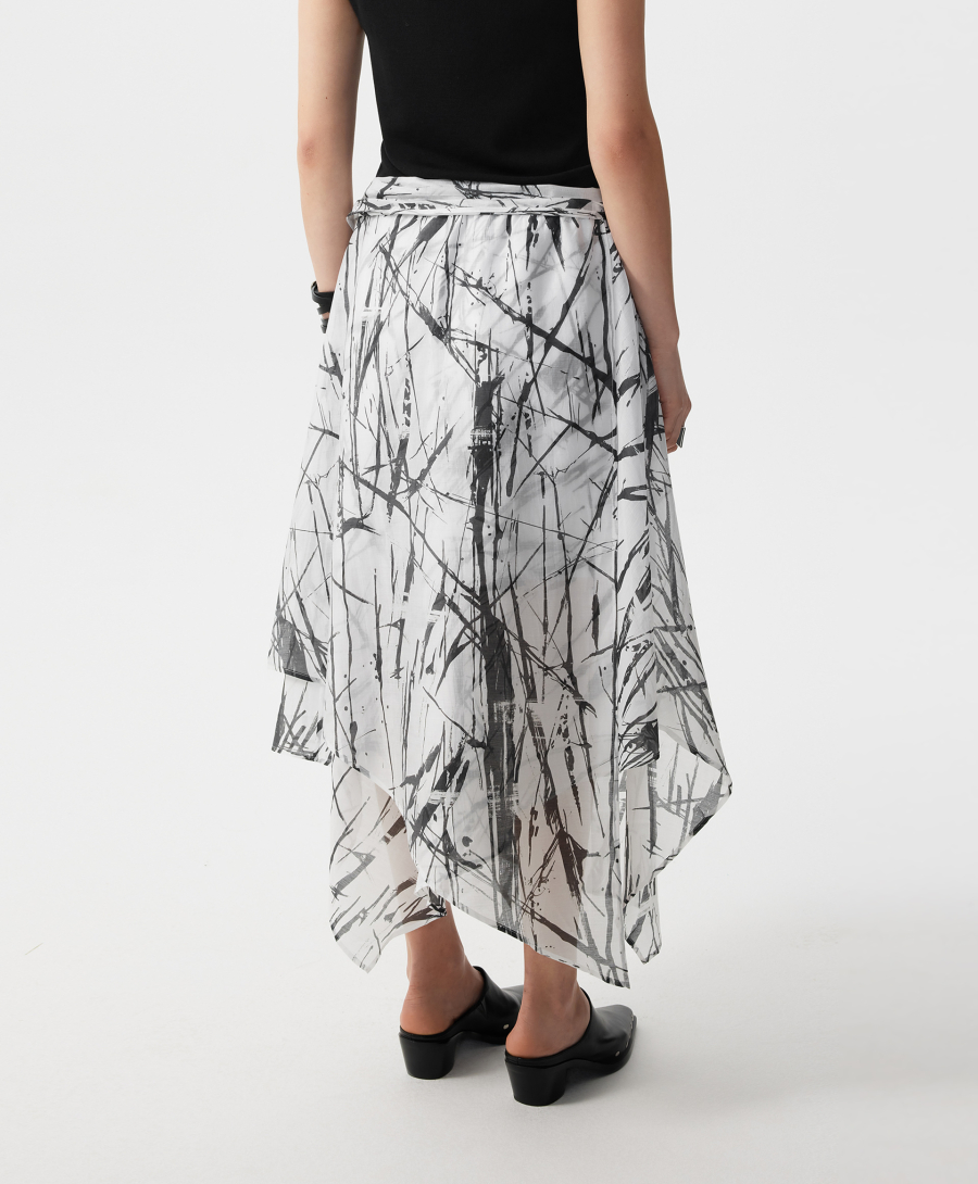 Юбка с неровной линией низа GLVR, цвет: белый, 126G21GAC6110 купить онлайн