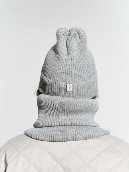 Шапка из хлопка в резинку AROUND, цвет: серый 112_01C15 | новая мужская коллекция купить онлайн