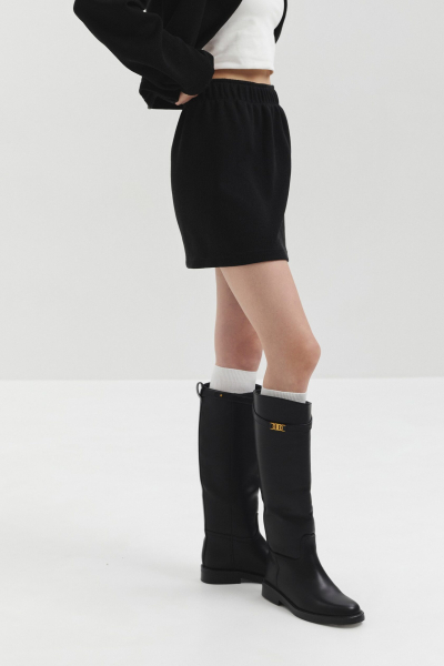 Юбка из фактурного трикотажа marte, цвет: Черный,  купить онлайн