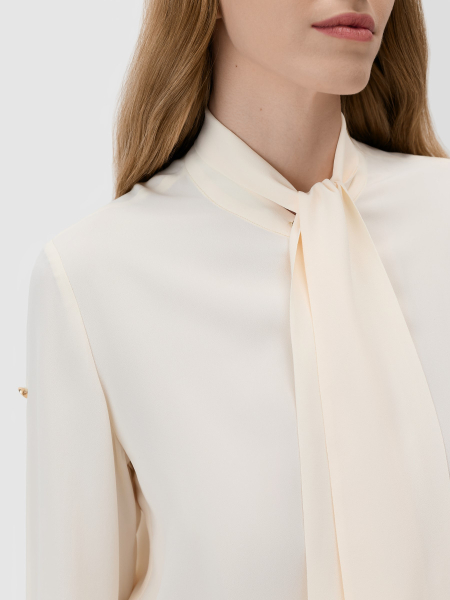 Рубашка с шарфом-лавальер Conso, цвет: белый, PR 260421 - молочный купить онлайн