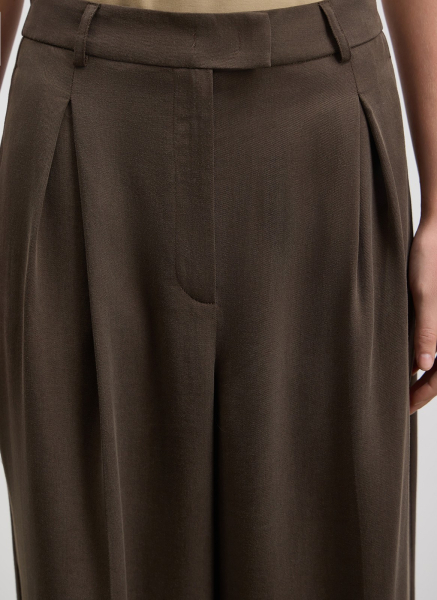 Брюки из струящейся ткани ALL WE NEED, цвет: коричневый,  купить онлайн