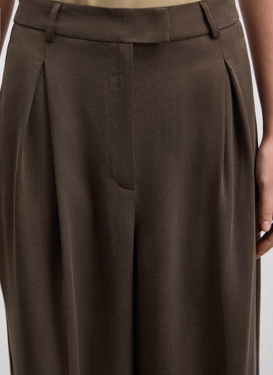 Брюки из струящейся ткани ALL WE NEED, цвет: коричневый,  купить онлайн