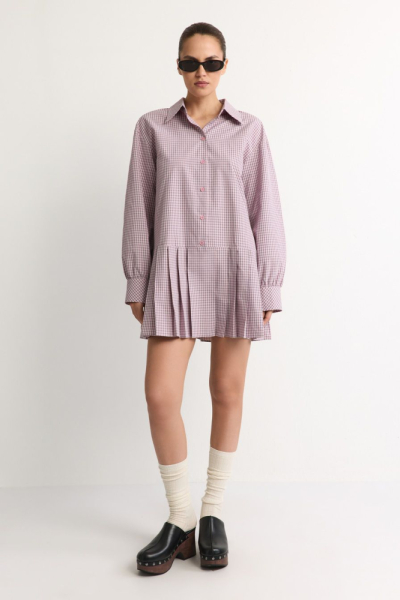 Платье-рубашка из смесового хлопка