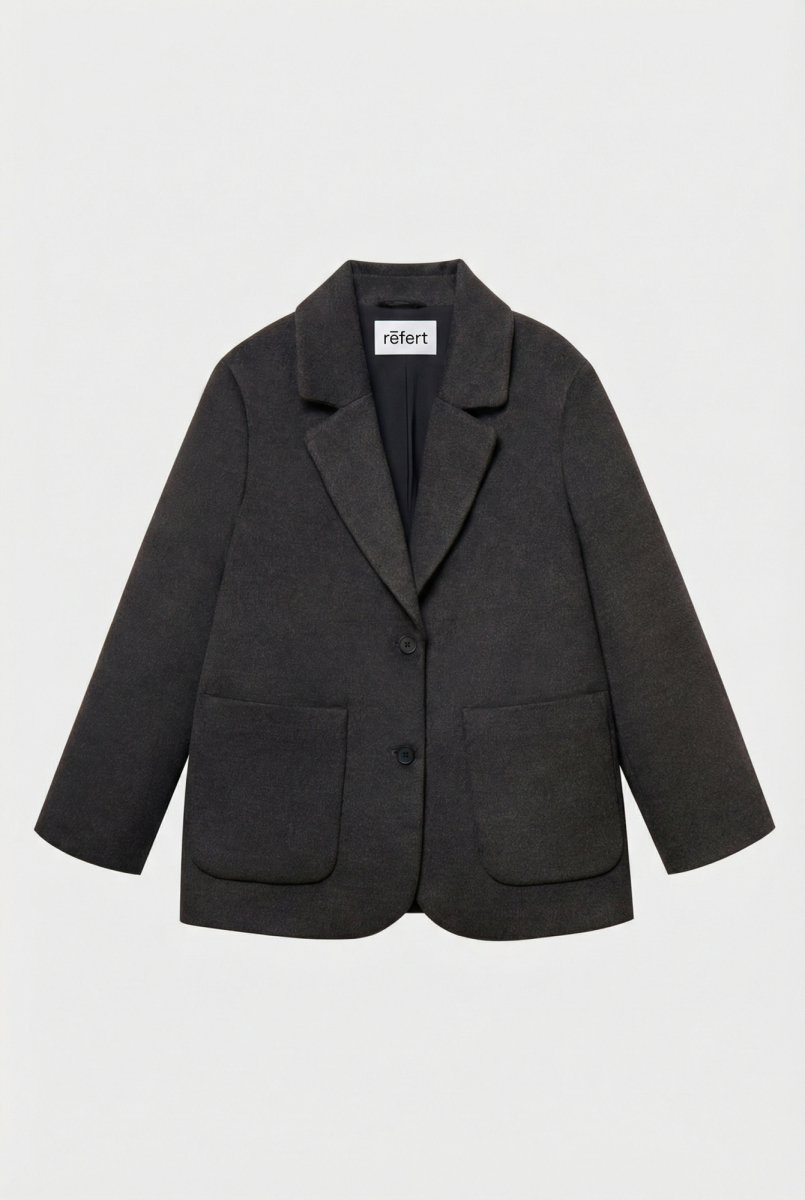 Пальто-жакет с накладными карманами