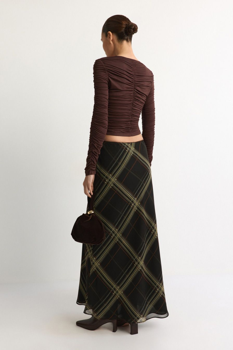 Лонгслив со сборками TOPTOP, цвет: коричневый, TTS.025.18559.700 купить онлайн