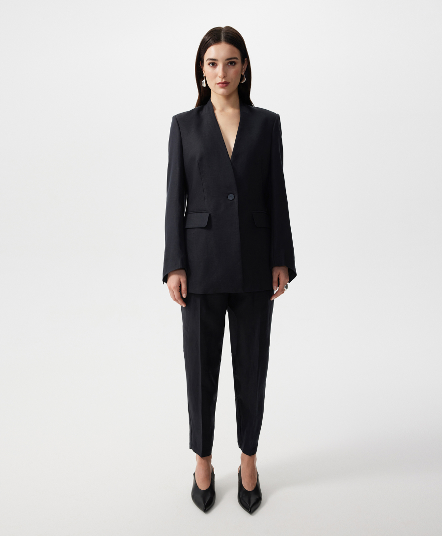 Пиджак полуприлегающего силуэта без воротника GLVR, цвет: Черный, 126G21GAC4811 купить онлайн