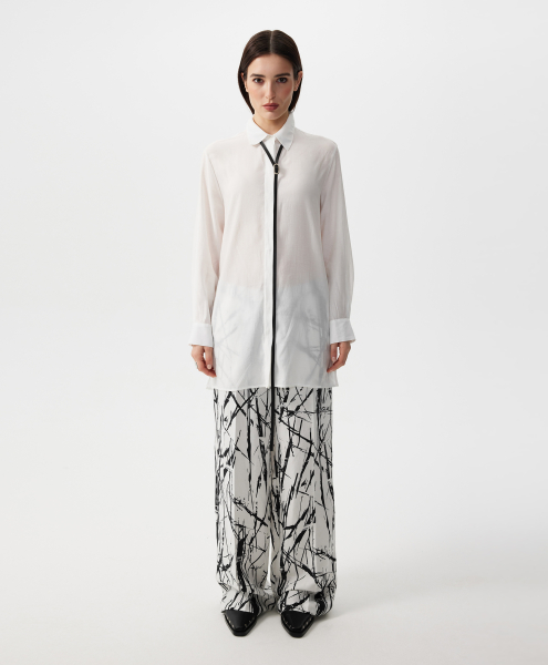 Блузка прямой свободной формы GLVR, цвет: белый, 126G21GAC2226 купить онлайн