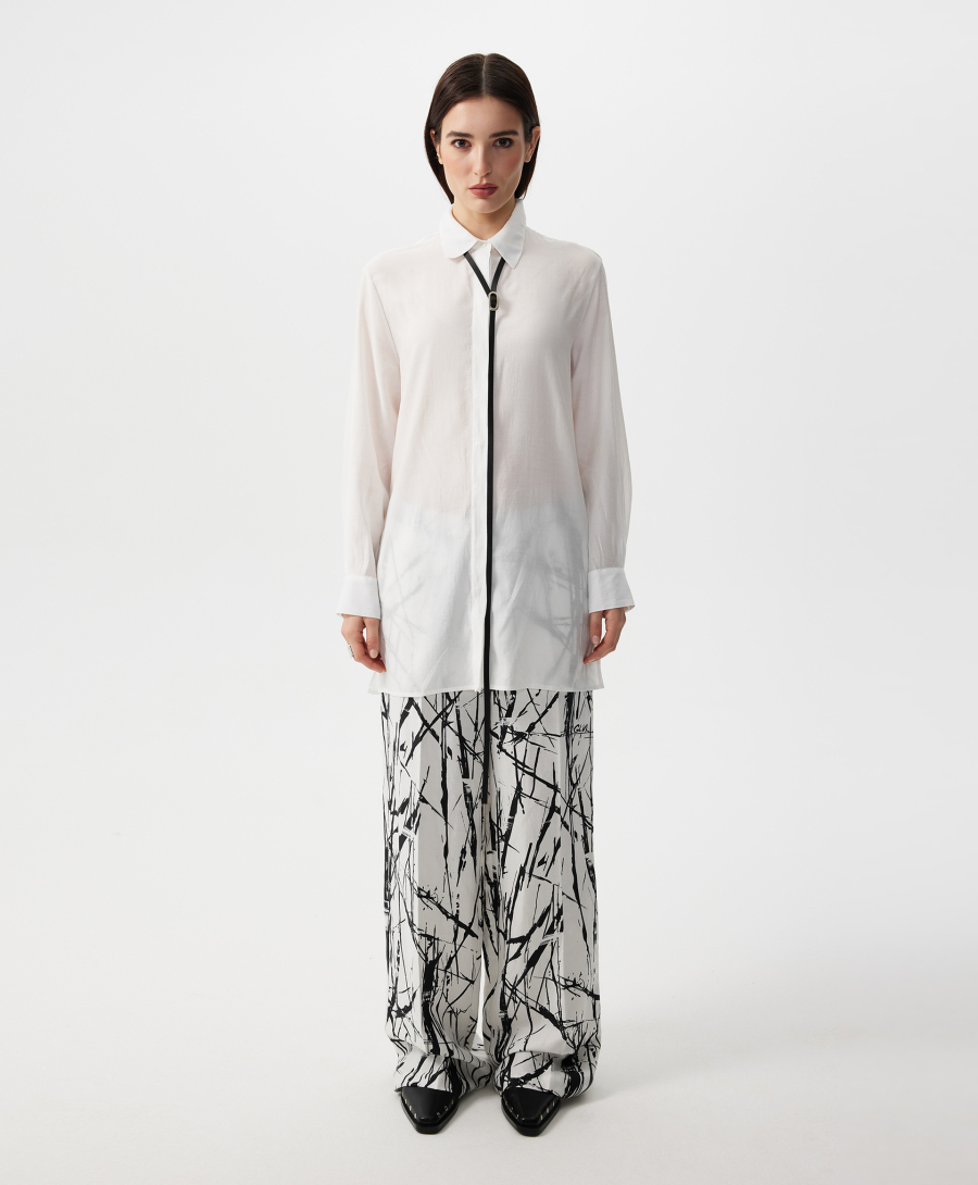 Блузка прямой свободной формы GLVR, цвет: белый, 126G21GAC2226 купить онлайн