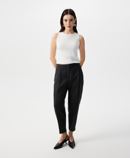 Брюки средней посадки зауженные к низу GLVR, цвет: Черный, 126G21GAC6325 купить онлайн