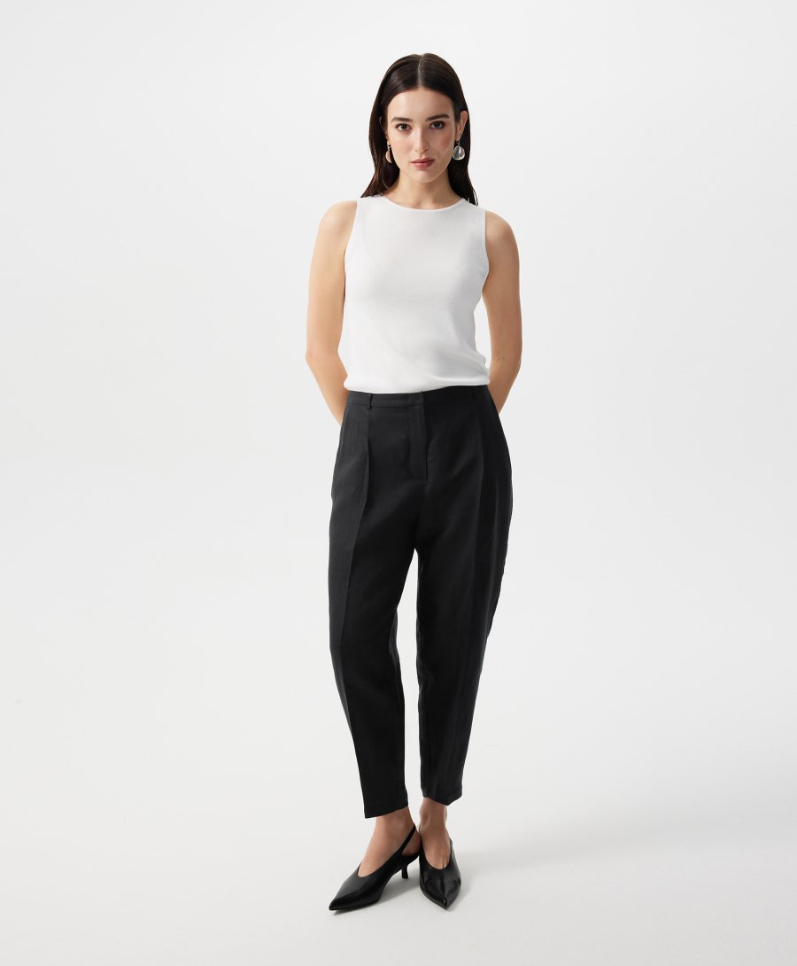 Брюки средней посадки зауженные к низу GLVR, цвет: Черный, 126G21GAC6325 купить онлайн