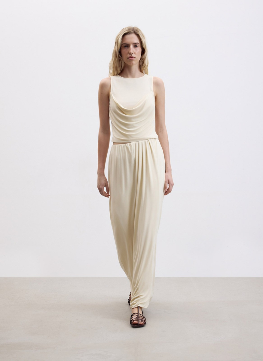 Топ трикотажный с драпировкой ALL WE NEED, цвет: ванильный, 2604W2124-109 купить онлайн