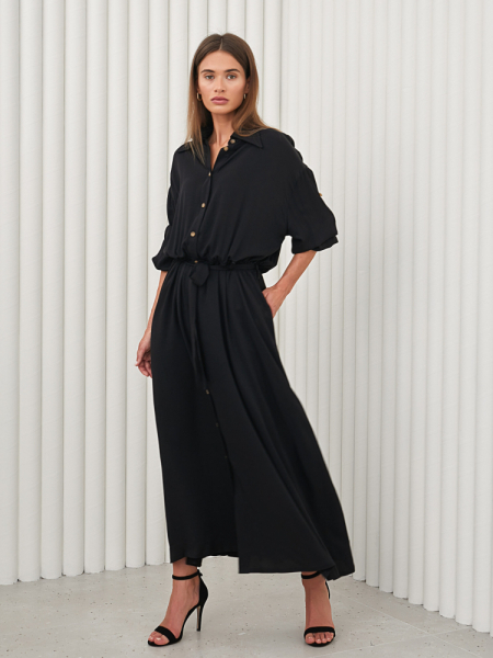 Платье-рубашка со спущенным рукавом