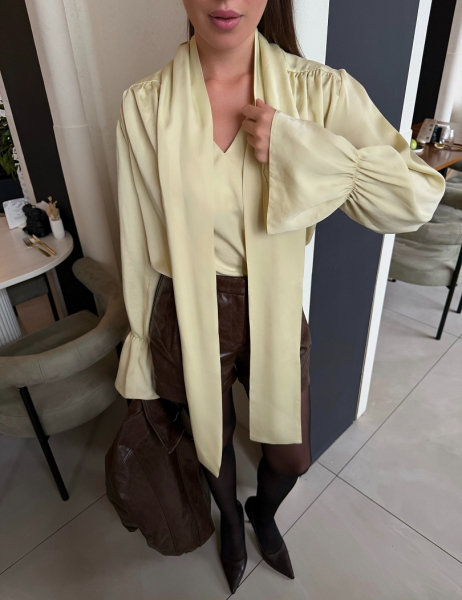 Блуза из 100% лиоцелла с бантом , цвет: зеленый, 7001/3 купить онлайн