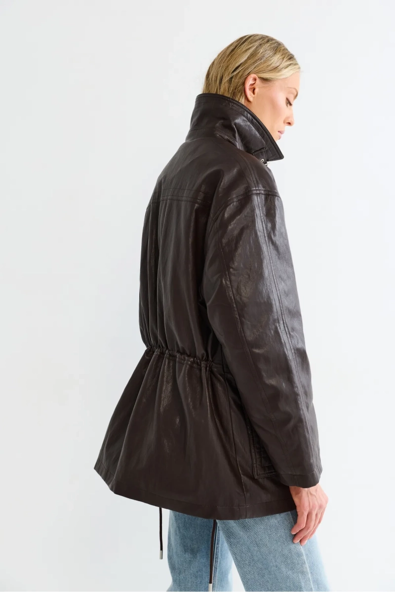 Утепленная парка из экокожи Erist store, цвет: коричневый, НФ-00003165 купить онлайн