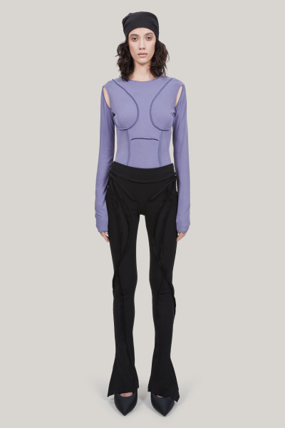 Боди с рельефами из модала в рубчик POST POST SCRIPTUM, цвет: фиолетовый, P_0209сиреневый купить онлайн