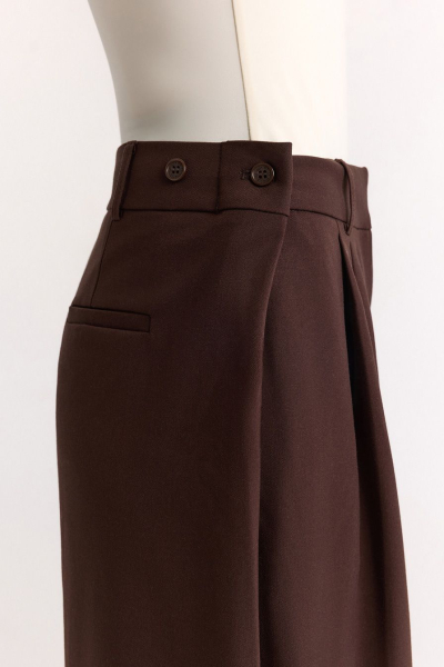 Брюки широкие с защипами TOPTOP, цвет: коричневый, TTS.032.18768.700 купить онлайн