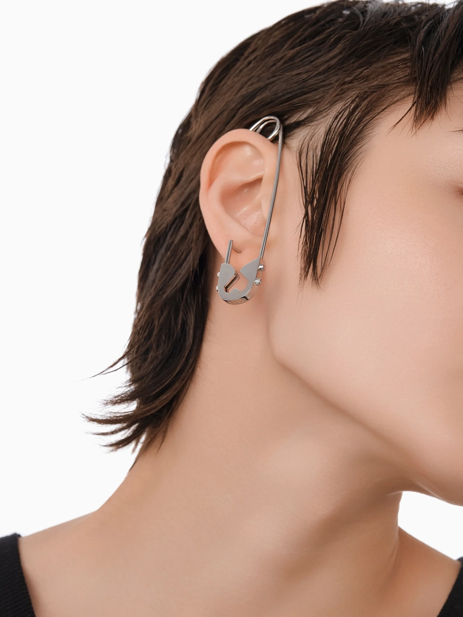 Акцентная моносерьга RUSHEV, цвет: Серебряный, RSHV_N25_MN11 купить онлайн