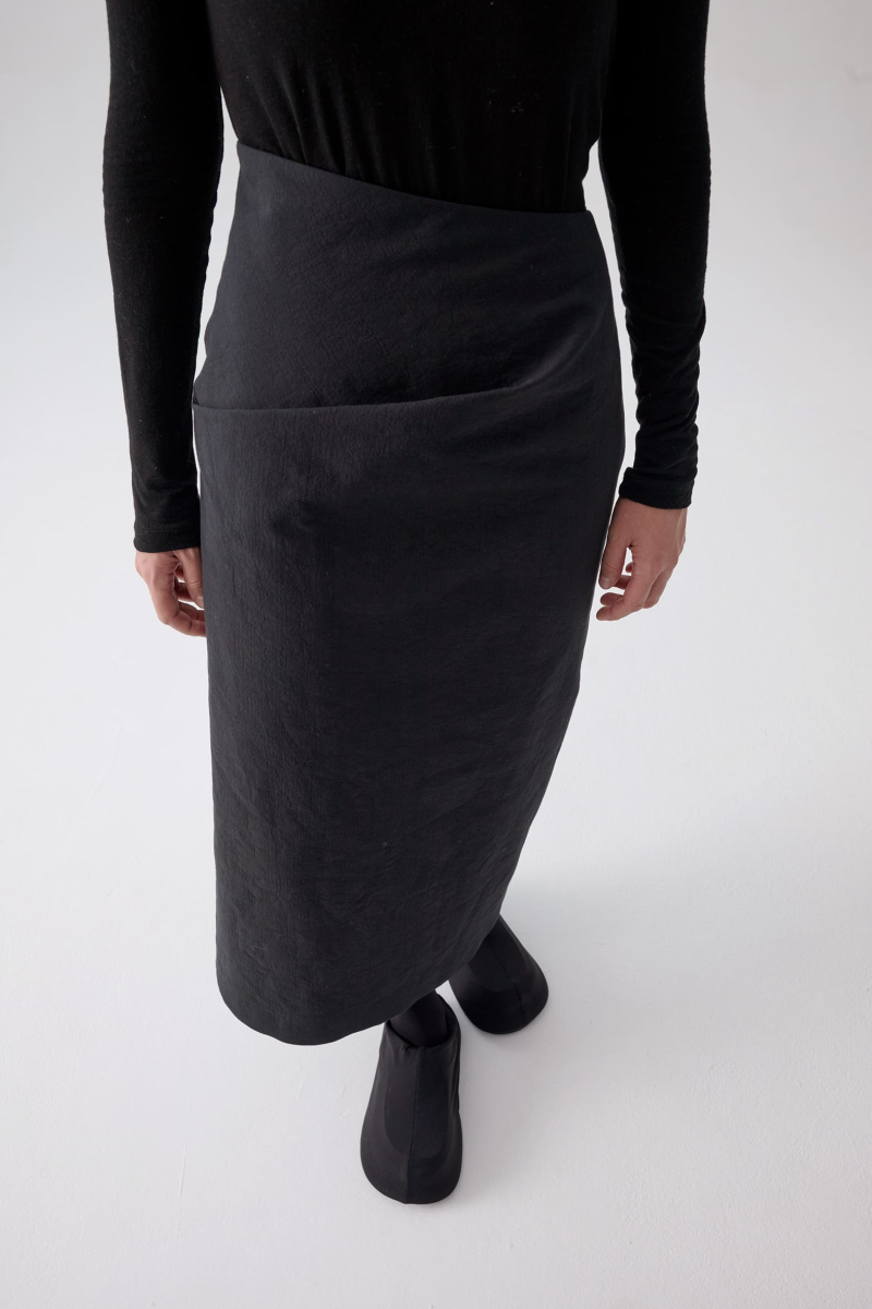 Юбка из бумажной ткани UNKE, цвет: Черный, 2601SK003C_BL купить онлайн