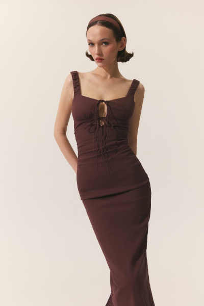 Платье в оттенке Шоколадный Трюфель TOPTOP, цвет: коричневый, TT.011.19441.700 купить онлайн
