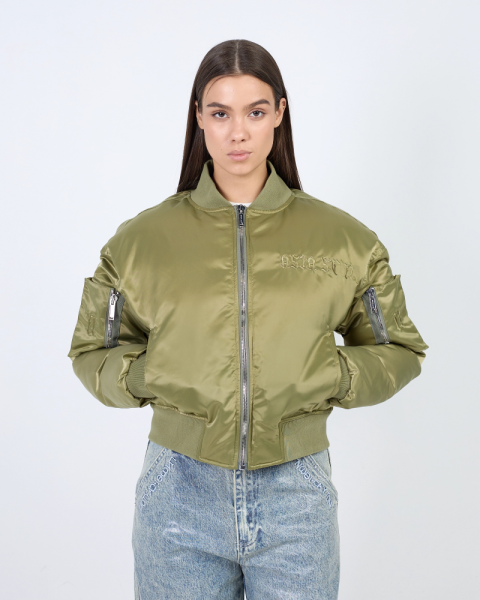 Бомбер с эффектом сатина