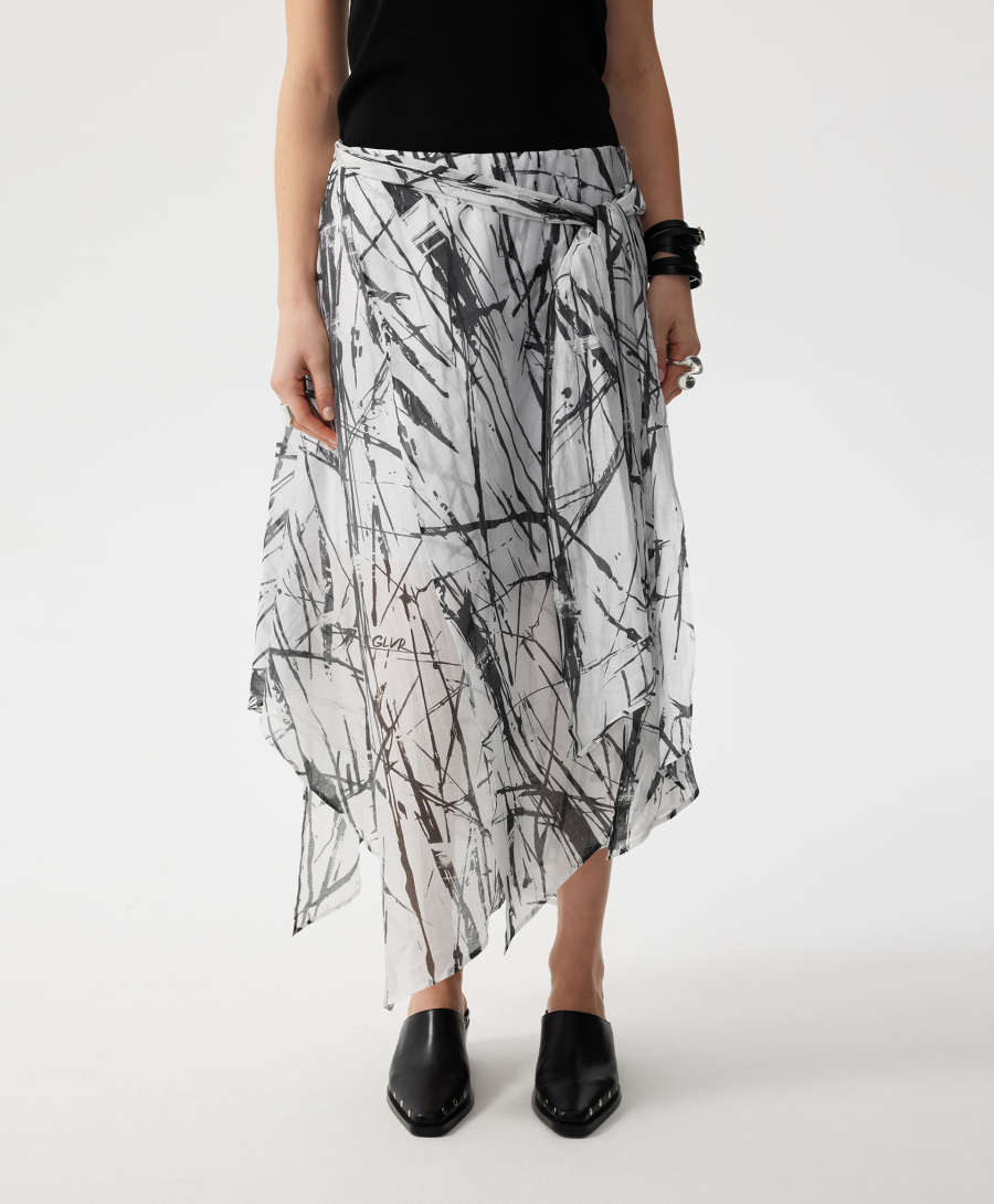 Юбка с неровной линией низа GLVR, цвет: белый, 126G21GAC6110 купить онлайн