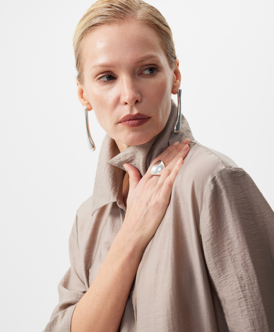 Платье рубашечного кроя с коротким рукавом GLVR, цвет: серый, 126G22GAC2503 купить онлайн