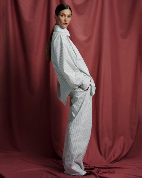 Брюки пижамные в полоску YONSRU, цвет: зеленый, YO-608 купить онлайн