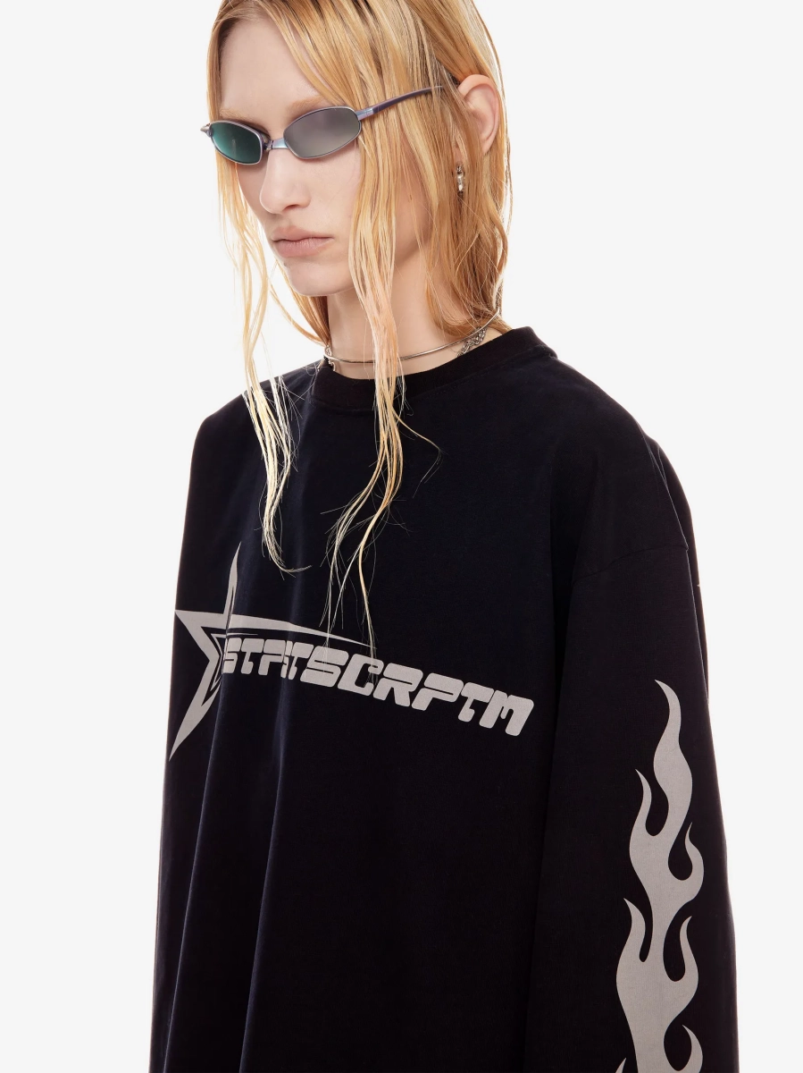 Лонгслив с потертым принтом p.p.s., цвет: Черный, 1124.000.00.01.001 купить онлайн