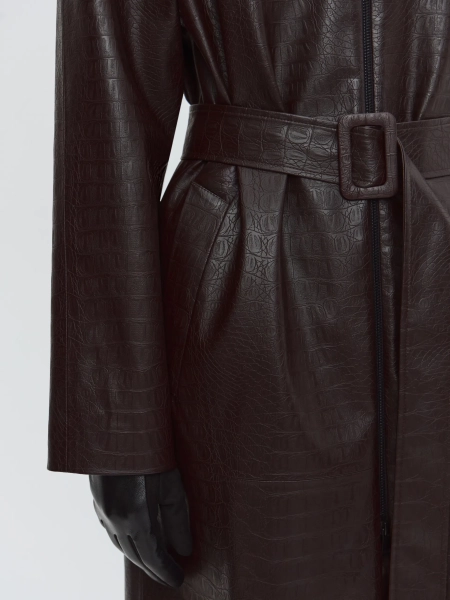 Плащ из фактурной экокожи ANNA PEKUN, цвет: коричневый, 14.2578.700 купить онлайн