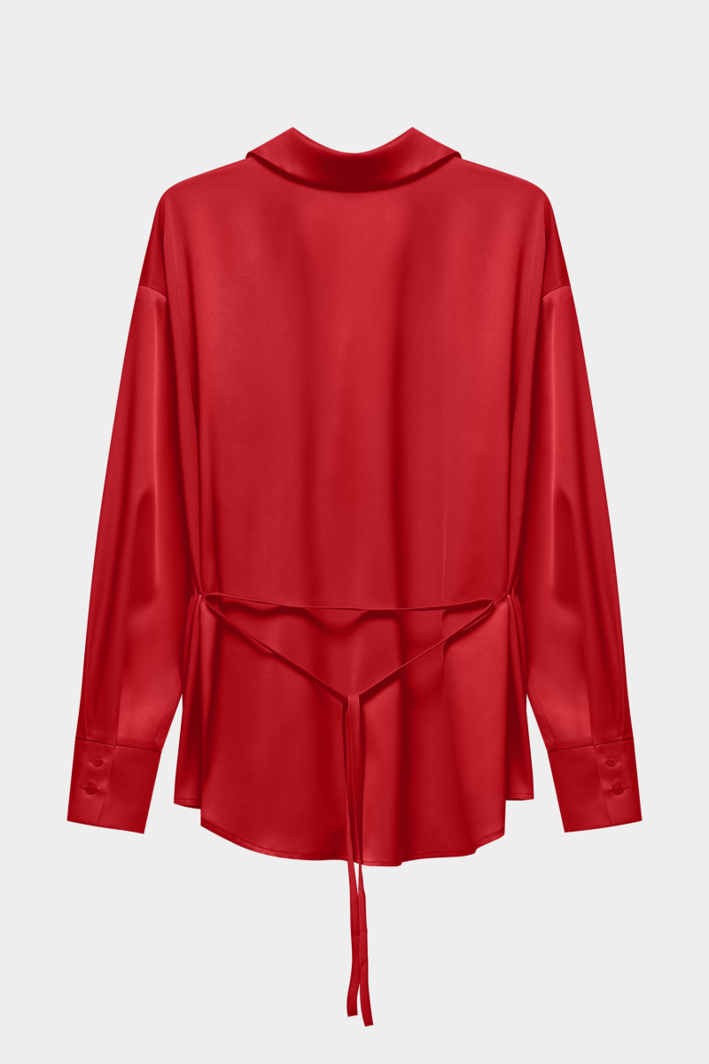 Рубашка из сатина с завязками REFERT, цвет: красный, 12-3494/3-2511 купить онлайн