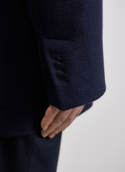 Полупальто-бушлат из шерсти ALL WE NEED, цвет: синий,  купить онлайн