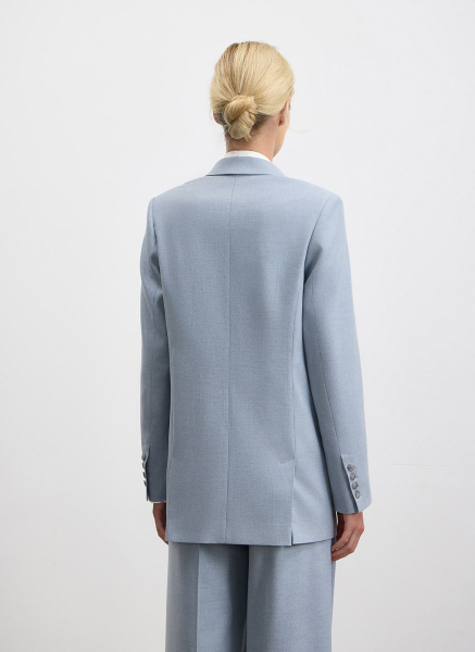 Жакет двубортный ALL WE NEED, цвет: голубой,  купить онлайн