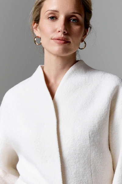 Жакет О-образный из фактурной шерсти Ricoco, цвет: белый, 6084/1 купить онлайн