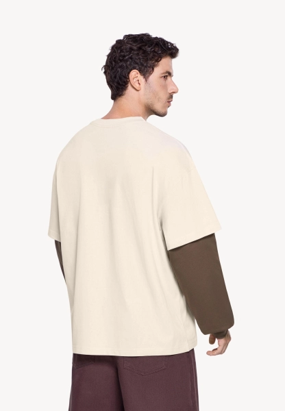 Мужской лонгслив с двойными рукавами MUTED, цвет: коричневый, 904463.MLSL0017_Brown купить онлайн
