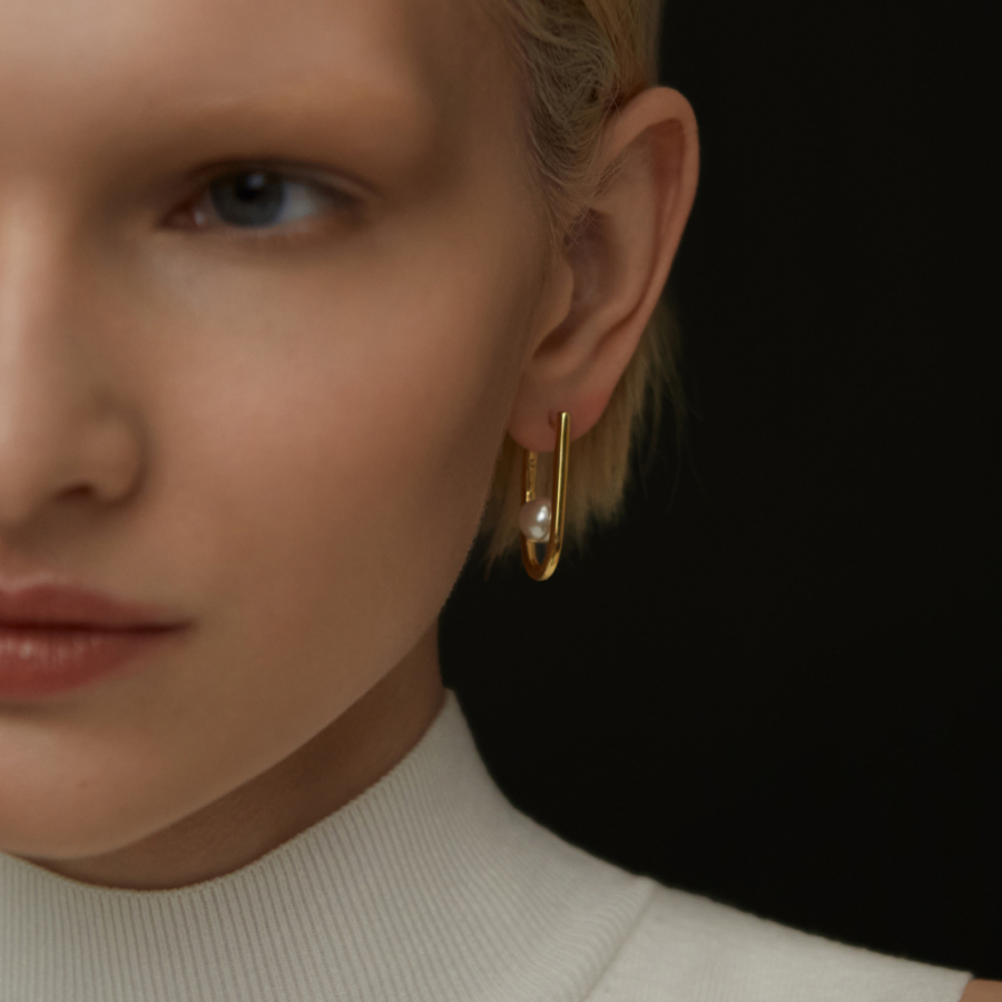 Моносерьга с искусственным жемчугом Darkrain, цвет: позолота, PL3005 купить онлайн