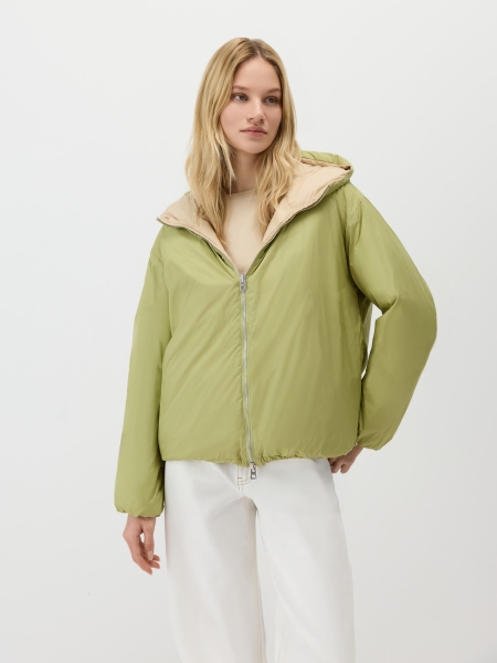 Пуховая куртка двусторонняя Conso, цвет: мультиколор, SDS 260101 - бежевый/зеленый купить онлайн