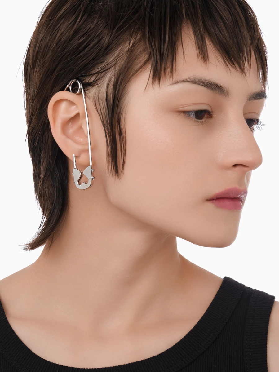 Акцентная моносерьга RUSHEV, цвет: Серебряный, RSHV_N25_MN11 купить онлайн