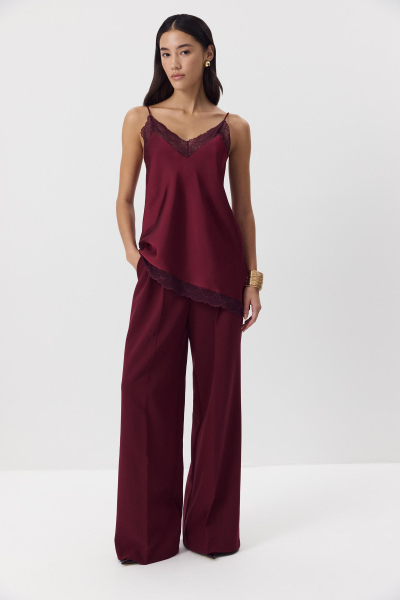 Топ с кружевом Charmstore, цвет: винный, 102-43060-451 купить онлайн Топ с кружевом Charmstore, цвет: винный, 102-43060-451 купить онлайн