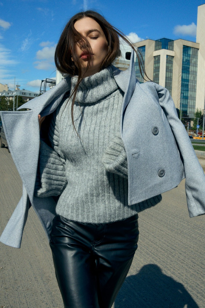 Свитер укороченный SODAMODA, цвет: серый, 15727 купить онлайн Свитер укороченный SODAMODA, цвет: серый, 15727 купить онлайн