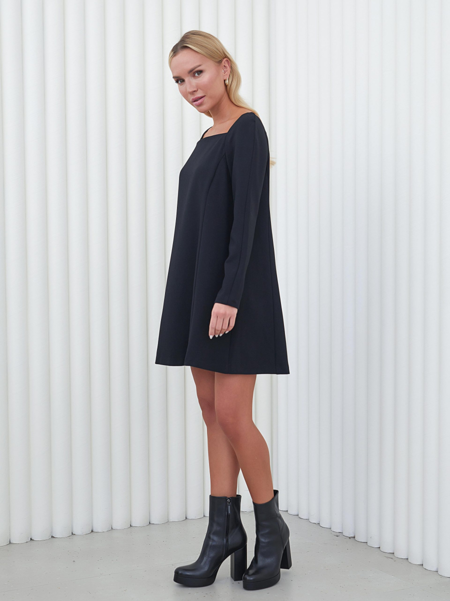 Платье-трапеция с квадратным вырезом I.B.W., цвет: Черный, DR046 купить онлайн