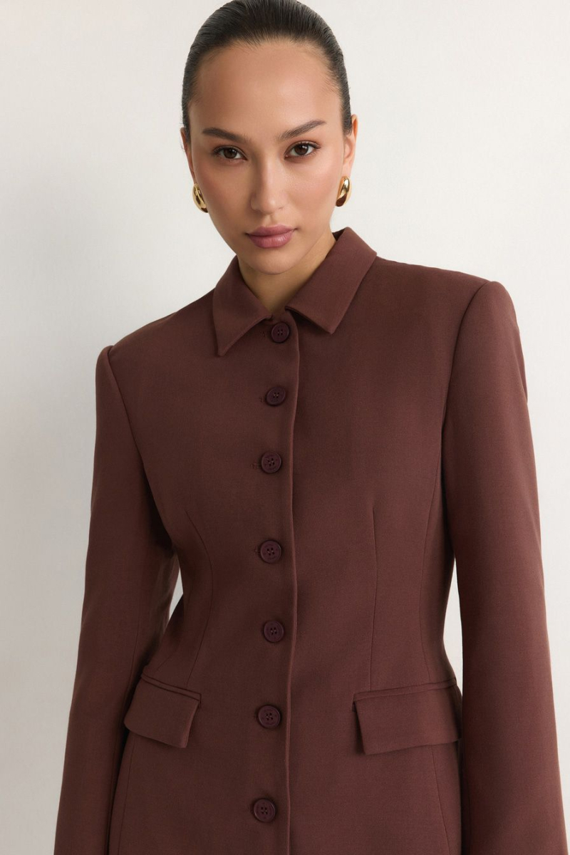 Платье-жакет из смесовой вискозы TOPTOP, цвет: коричневый, TT.010.18009.700 купить онлайн