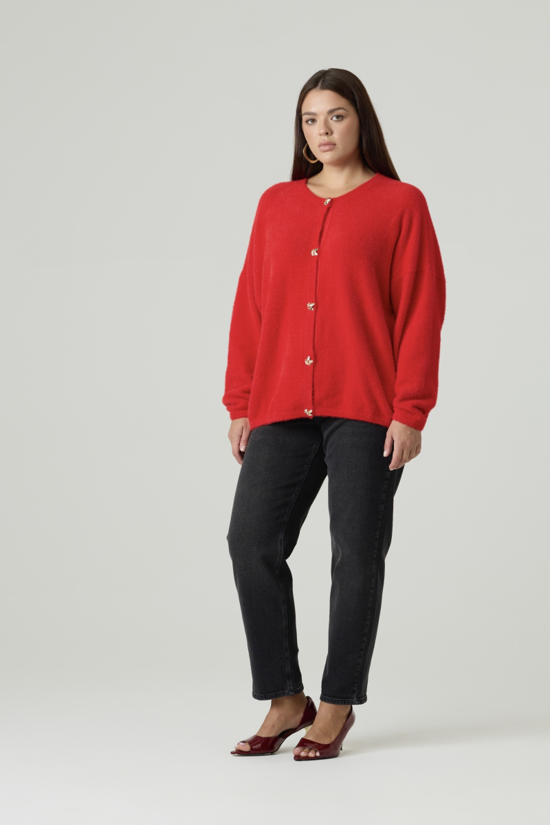 Кардиган вязаный на пуговицах "травка" 4forms, цвет: красный, 65490 купить онлайн Кардиган вязаный на пуговицах "травка" 4forms, цвет: красный, 65490 купить онлайн