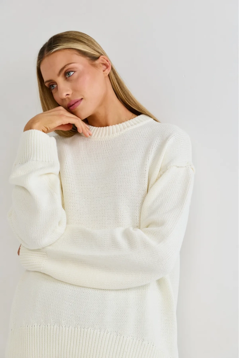 Джемпер с наружными швами Erist store, цвет: белый, НФ-00003243 купить онлайн