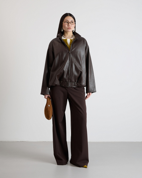 Брюки костюмные на резинке MIA AIM, цвет: шоколадный, MIA681 купить онлайн